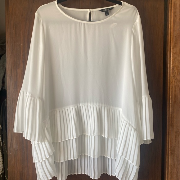 Simply Vera‎ white pleated peplum tunic - Picture 4 of 6